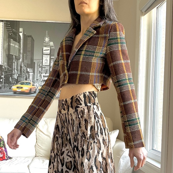Plaid cropped blazer - Picture 4 of 13